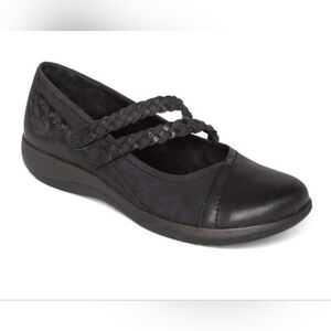 Aetrex Annie Mary Jane Black Leather Comfort shoes 7.5-8 EU 40
